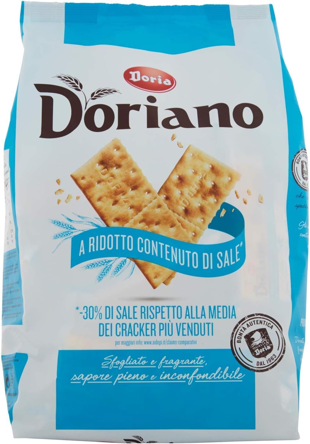 Doria Doriano Crackers a basso contenuto di sale, sin granos de sal, galletas saladas, 12 x 700 g + polpa italiana gourmet 400 g