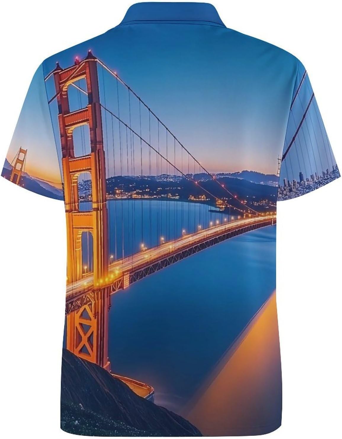 San Francisco The Bridge Womens Golf Polo Shirts Summer Short Sleeve Collared 3 Buttons T Shirt Activewear Tops