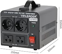 Yinleader 1000W Feszültségátalakító Transzformátor 230V-110V, Toroid Magos, 4kg, 2db 110V + 2db 220V EU Aljzat, CE Tanúsítvány, Fekete 6