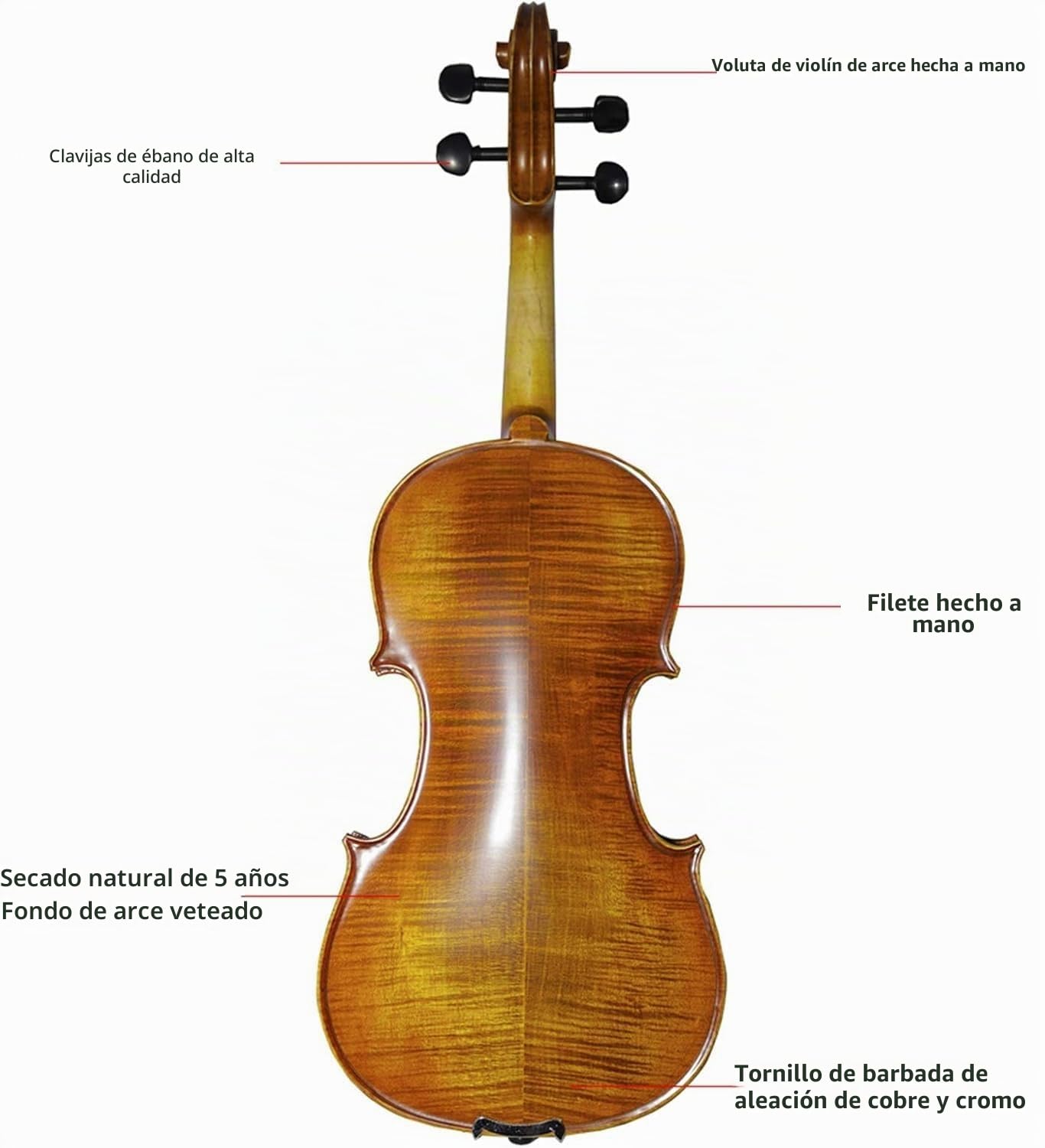 Violín para adultos, violín mate 4/4, raya Natural, arce, maestro artesanal, violín profesional antiguo, instrumento Musical + colofonia de arco,4/4