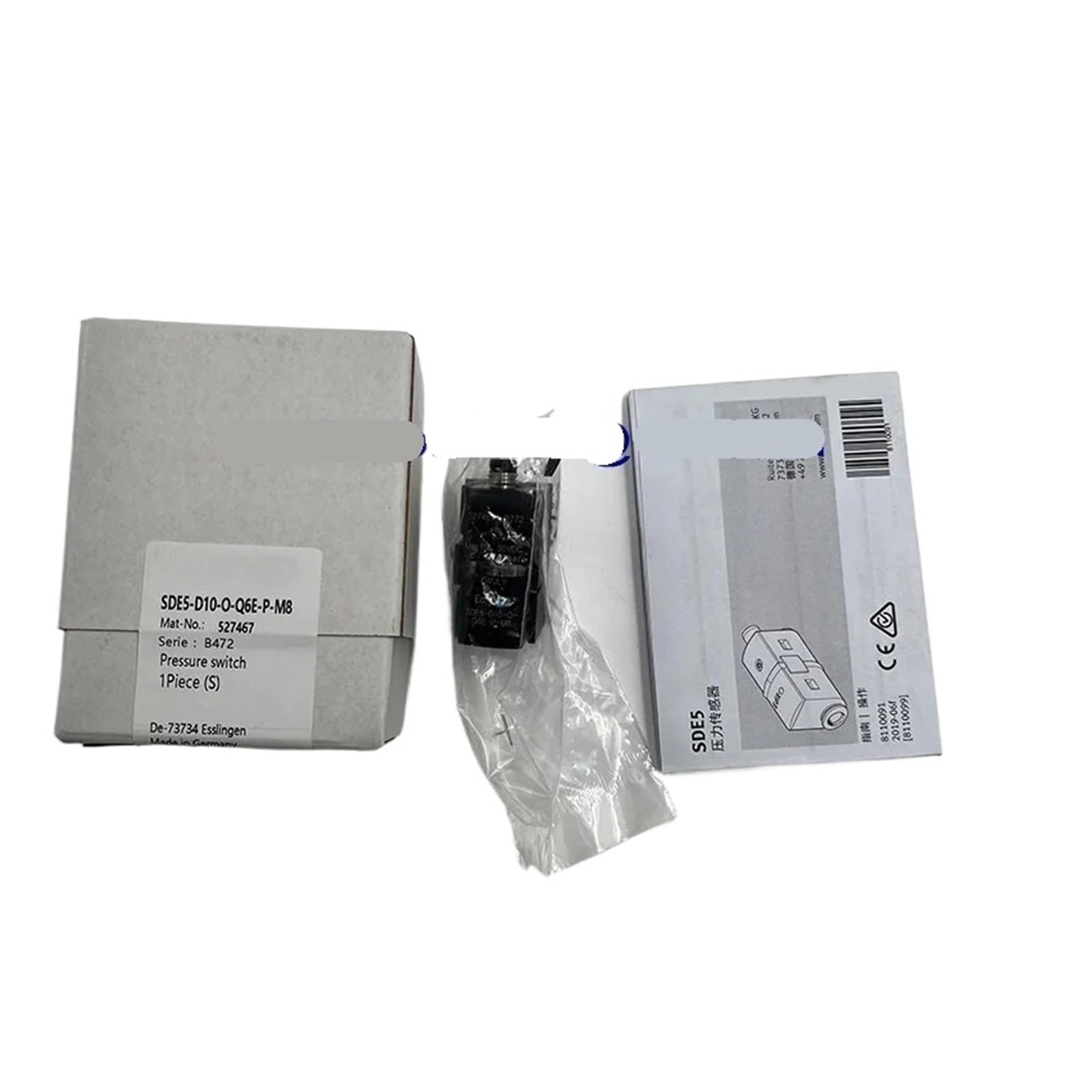 CXFCIHFT 1pcs SDE5-D10-O-Q6E-P-K 542890 SDE5-D10-O-Q6E-P-M8 527467 Pressure Sensor(SDE5-D10-O-Q6E-P-M8)