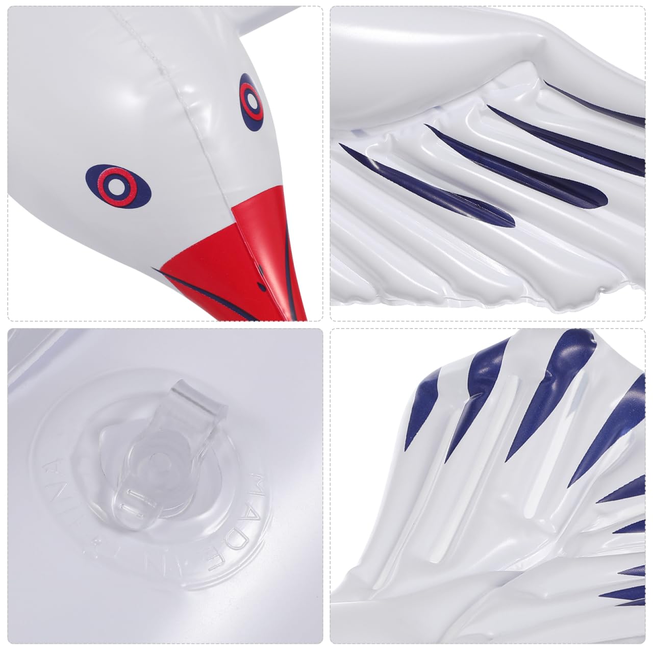 UPKOCH 6pcs Inflatable Seagull Decoration - Large Flying Bird Beach Pool Balloon, Summer Blow Up Sea Float Toys Ornaments for Birthday,Baby Shower, Luau, Hawaiian Party