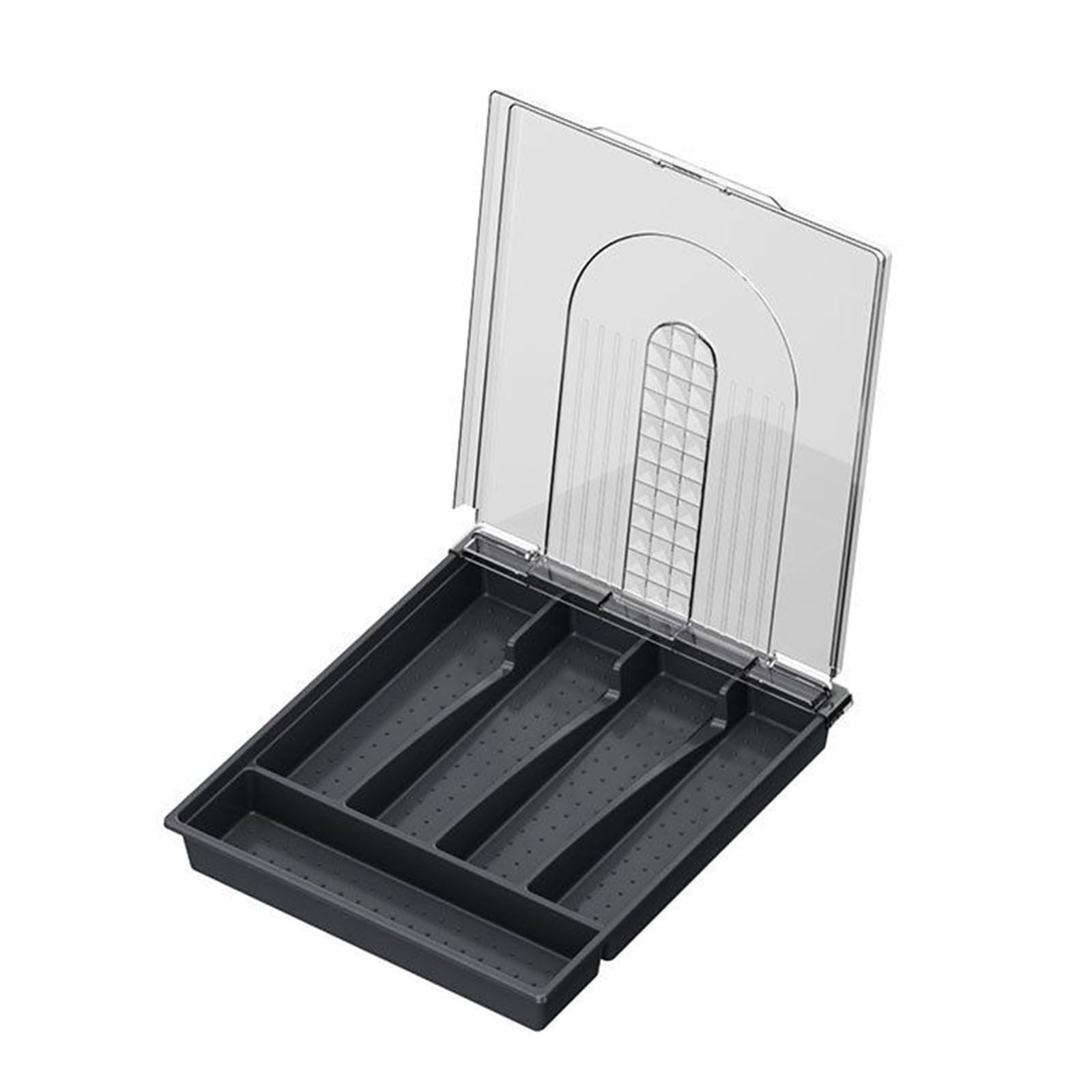 GMBYLBY Kitchen Cutlery Storage Box with Lid Practical Drain Rack Solution for Restaurant and Household Use Practical Organizer