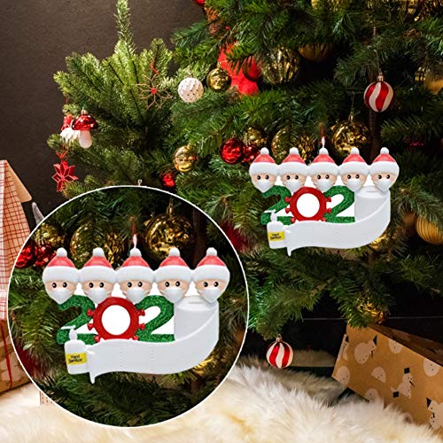 Pingente de Natal EFINNY 2021, ornamentos personalizados Covid Quarentine Survivor Family of 2 com m