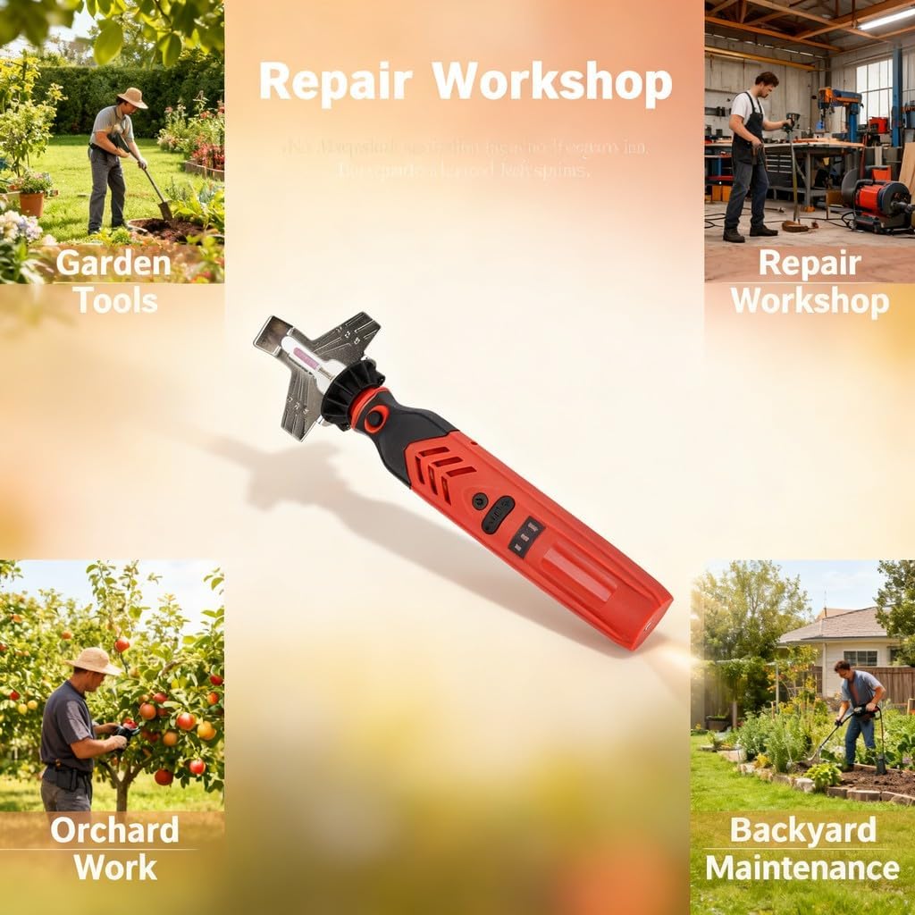 Cordless Chainsaw Sharpener Kit, Handheld Saw Sharpening Tool, Red 3.6V - Stable Performance, Durable Material, Ideal for Garden and Outdoor Use