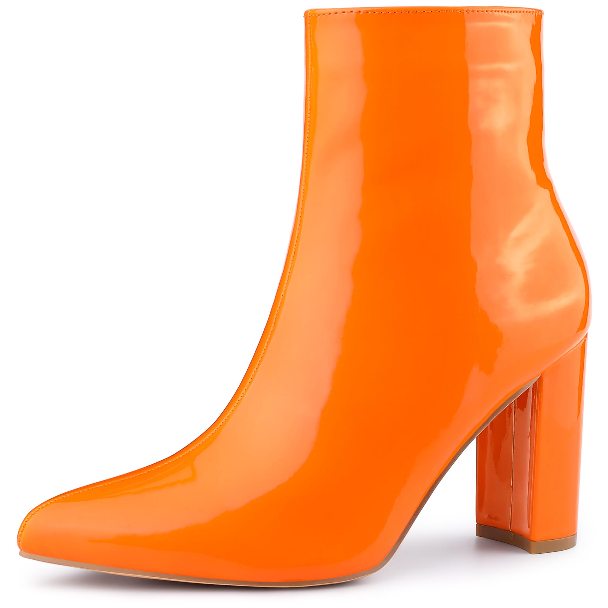 Perphy Pointed Toe Side Zip Chunky Heel Ankle Boots for Women