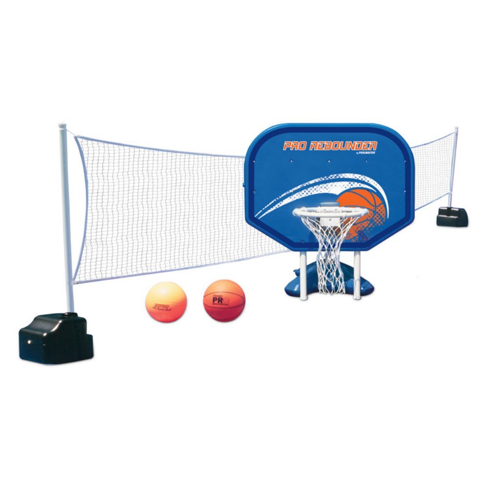 Poolmaster Pro Rebounder Swimming Pool Basketball and Volleyball Game Combo, In-Ground Pool Blue Medium