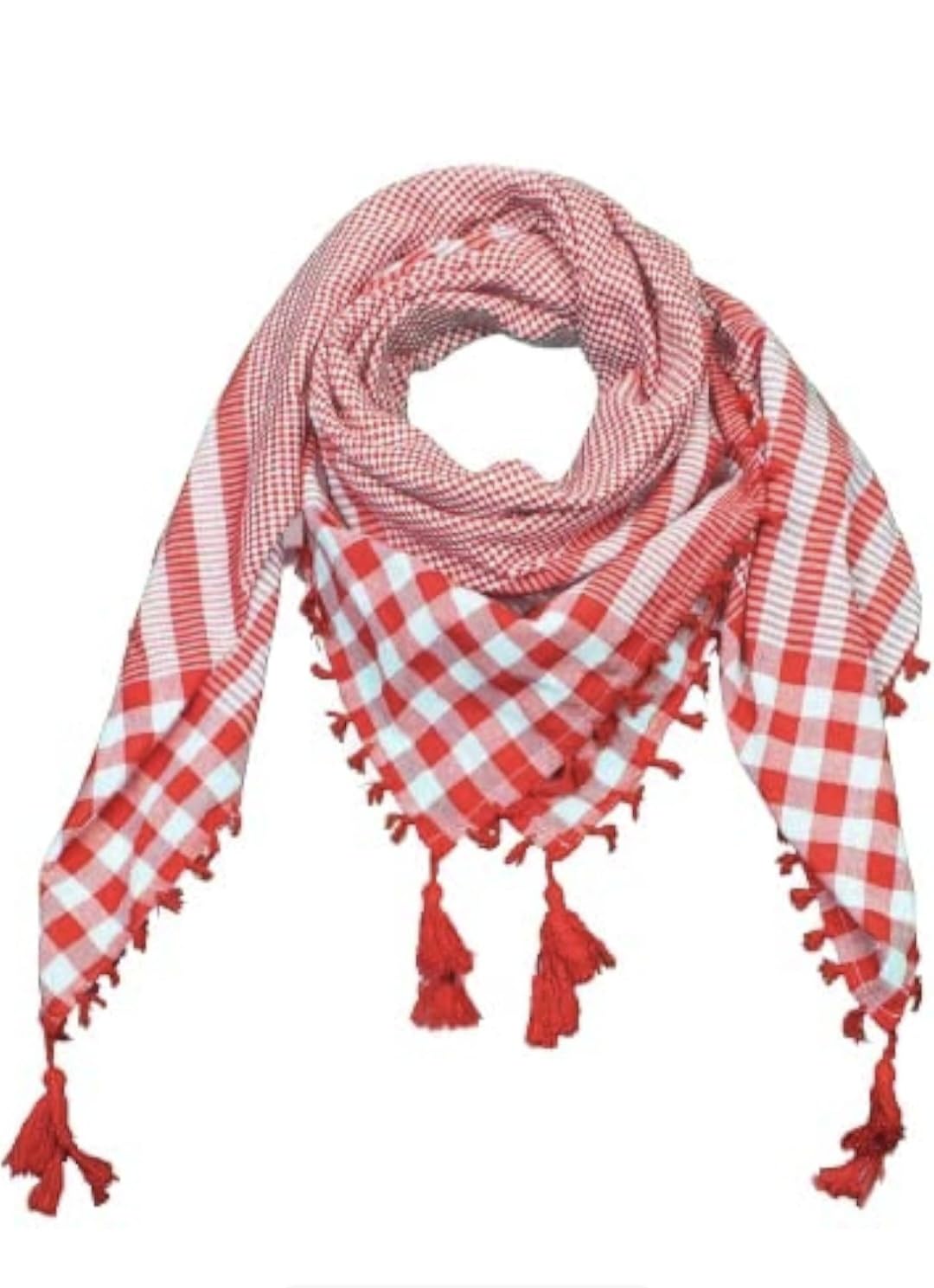 Classic Multicolor Army Military Shemagh Keffiyeh Scarf, Arabian Palestine Arafat Ghutra Head and Neck Scarf, Cotton Desert Scarf for Men and Women, Black and White, 46x46 Inch-picture-14