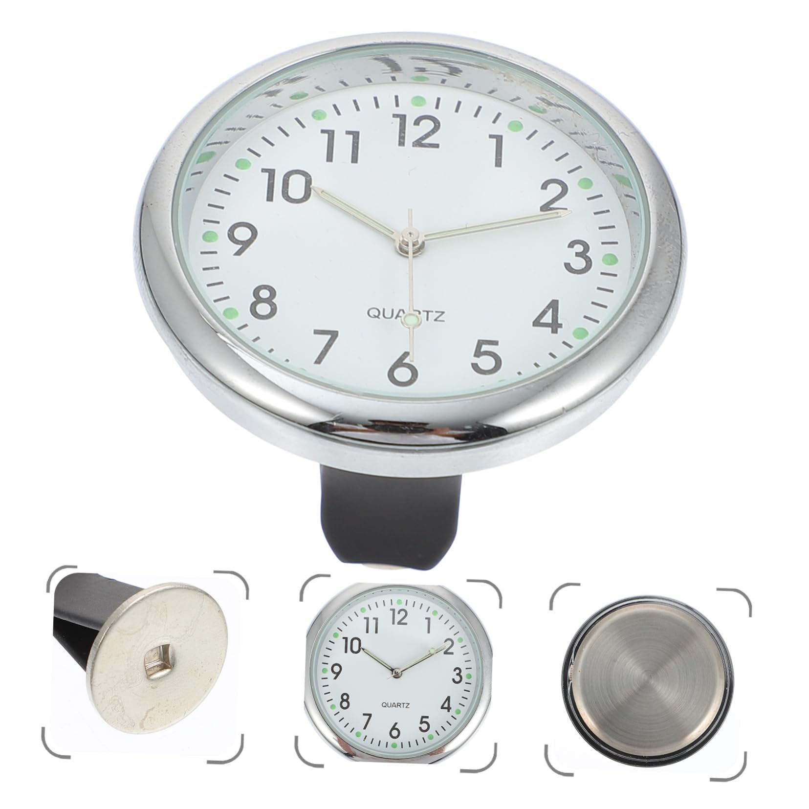 4 Juegos reloj luminoso del coche diminuto relojes de coche digital mini reloj del salpicadero del coche reloj de vehiculo reloj del tablero Vidrio