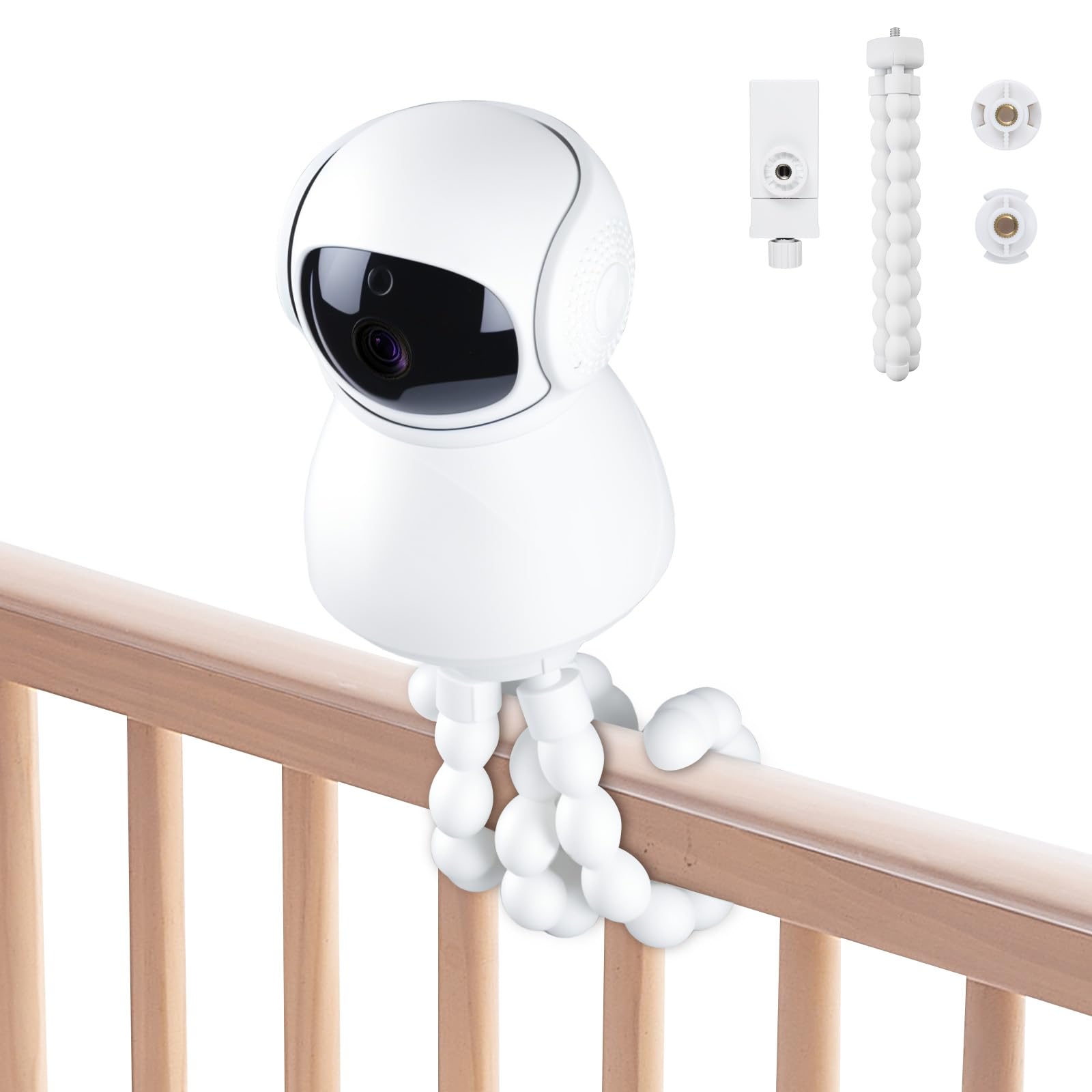ELUTENG Soporte universal para vigilabebés para la mayoría de las cámaras de bebé, soporte para monitor de vídeo de bebé para habitación de los niños, bordes de cuna