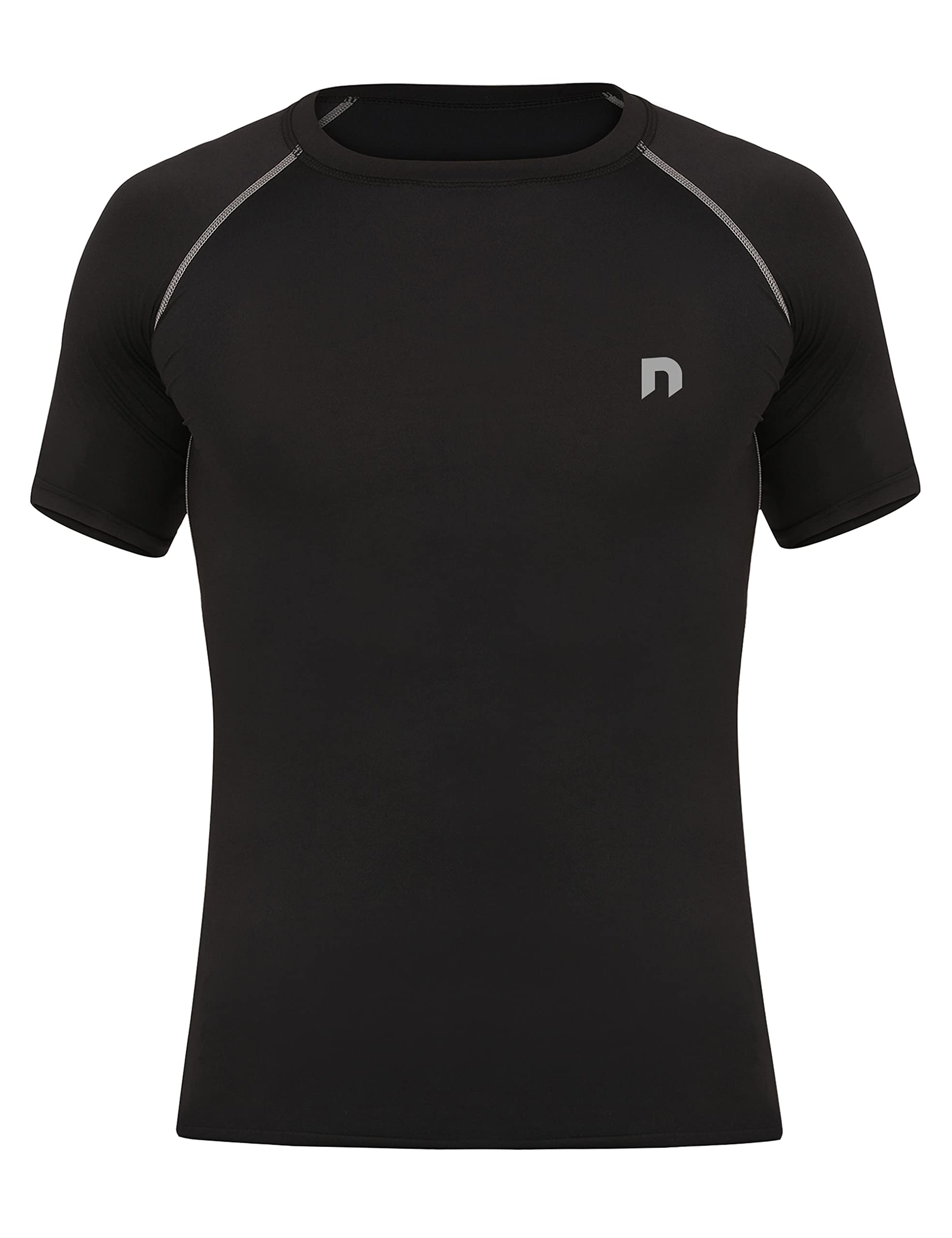 NEVER LOSECompression Swimming Slim Fit Tshirt Half Sleevs For Men (X-Large, Black), XL