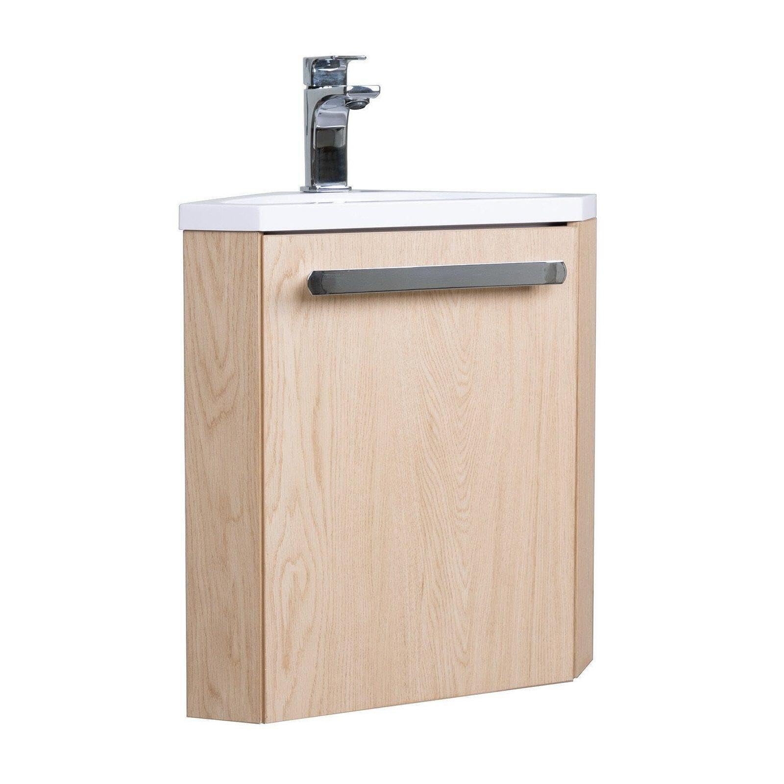 Mob-In Skino - Lavamanos de esquina con lavabo de resina, 35 x 53 x 35 cm
