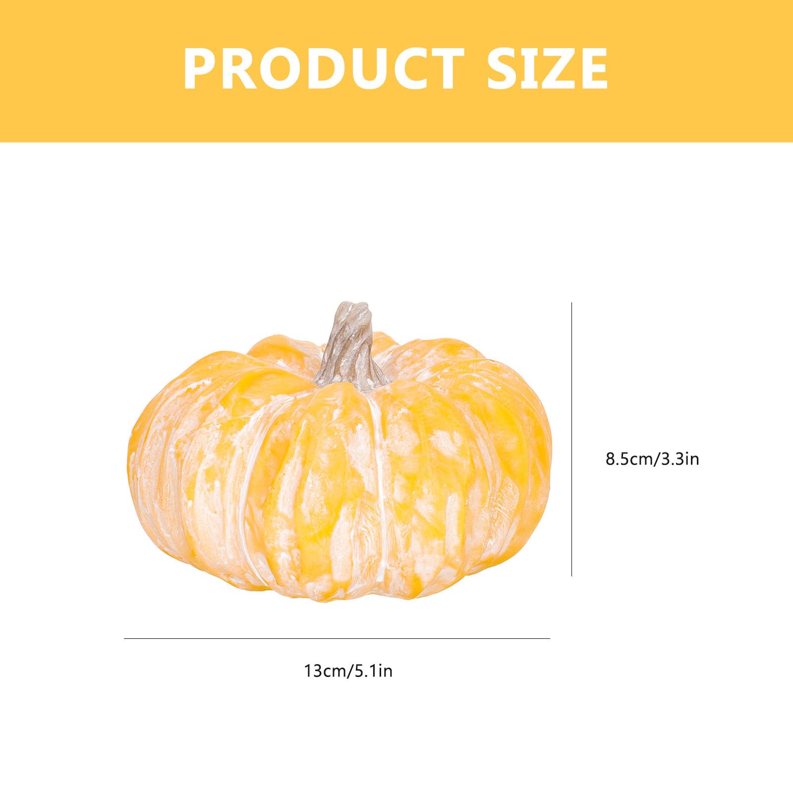 Uonlytech 2 Stück Keramik Kürbis Deko für Halloween und Thanksgiving Kleiner Gelber Kürbis als Außendekoration und Tischdeko Rustikaler Stil und Schlichte Form