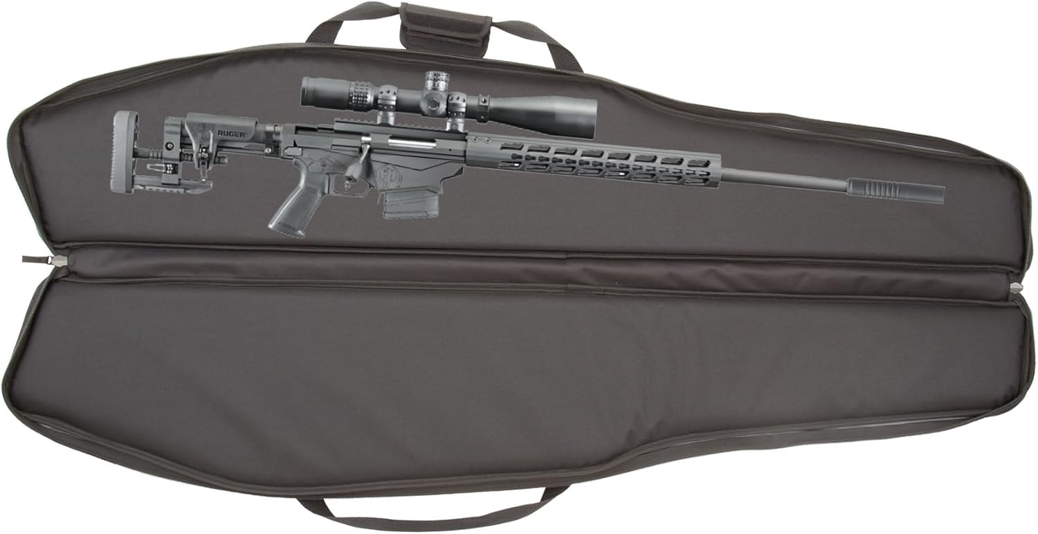 Allen Company Tactical Rifle Case - Padded Scoped Rifle Bag - Long Gun Soft Case with Padded Suppressor Pocket - 55IN Long Case - Velocity: Black or Camo Options