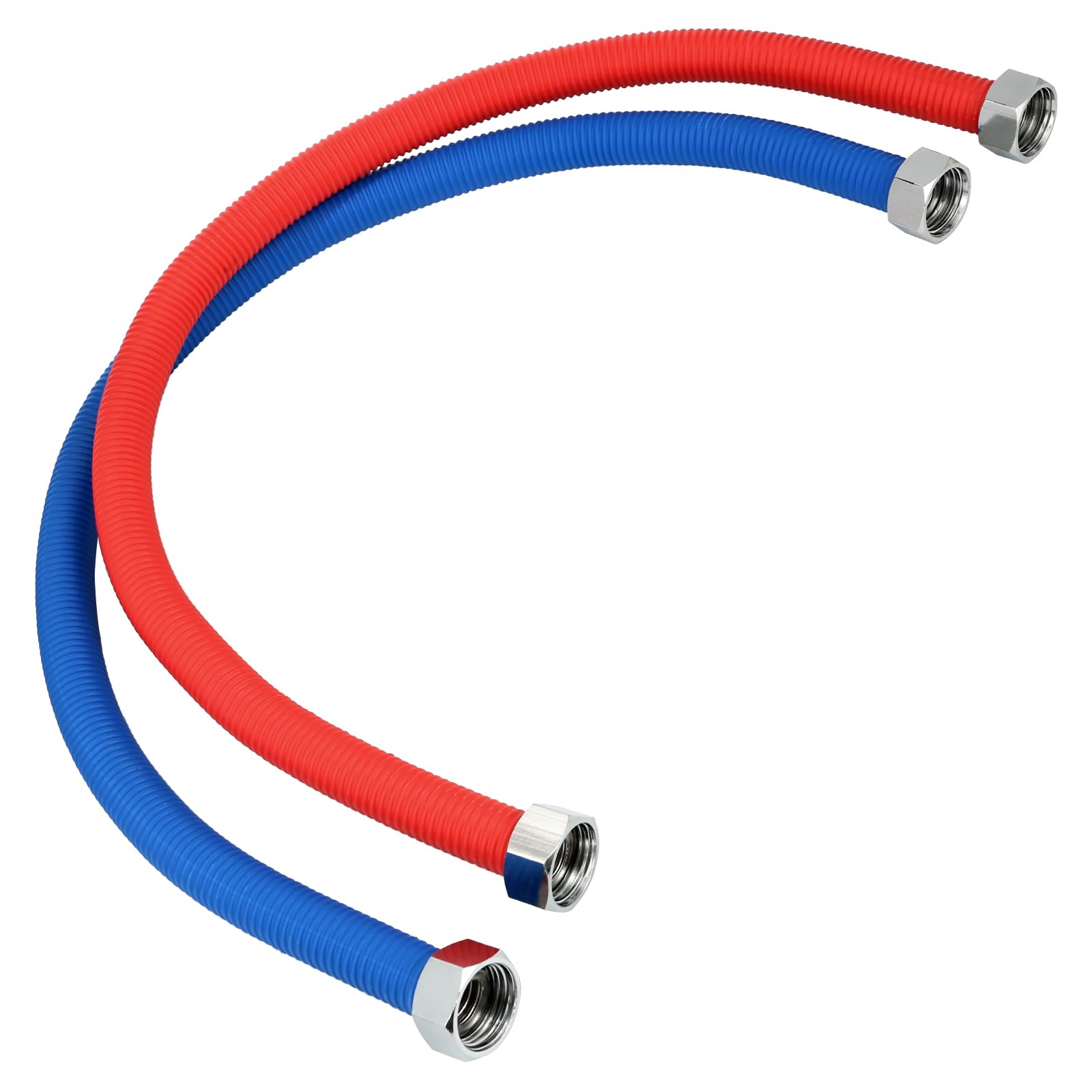 2-Pack 1" FIP X 24" Corrugated Stainless Steel Water Heater Connector Hoses