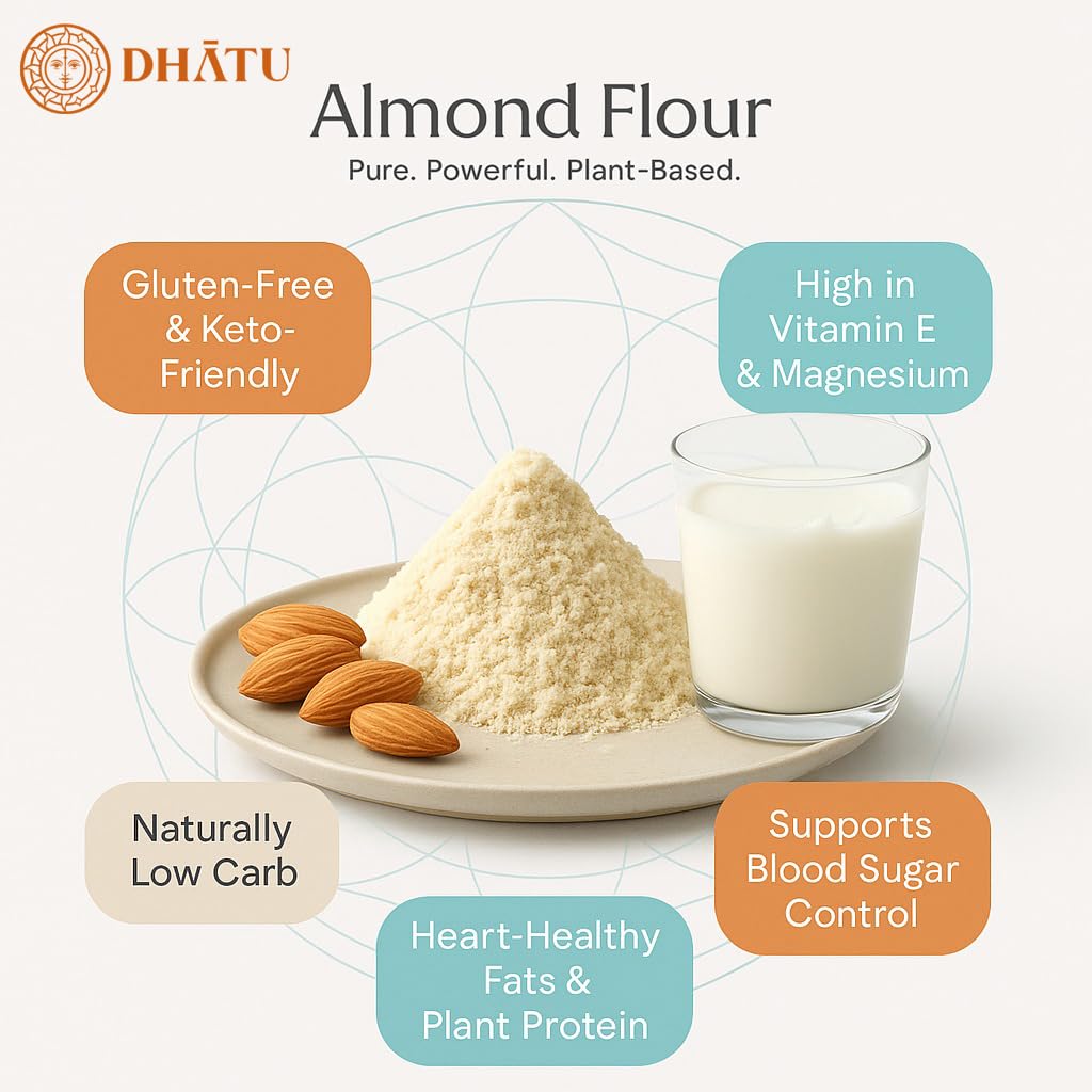 Dhatu Natural Blanched Almond Flour 200g | Gluten-Free & Vegan | Low Carb & High Protein | Ideal for Baking, Keto Recipes, Pancakes & Breading - Image 4 thumbnail