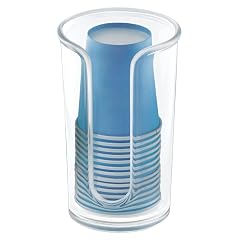 mDesign Small Plastic Paper Cup Dispenser - Compact Storage Holder for Mouthwash Cups on Bathroom Vanity Countertops 3