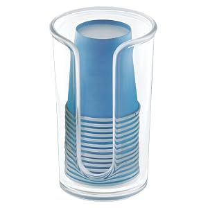 mDesign Small Plastic Paper Cup Dispenser - Compact Storage Holder for Mouthwash Cups on Bathroom Vanity Countertops 3