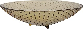 Keyhomestore - Centro de mesa con diamantes fabricado en cristal reciclado, color amarillo transparente, diámetro 40 cm y altura 10 cm, ideal como decoración para interiores.