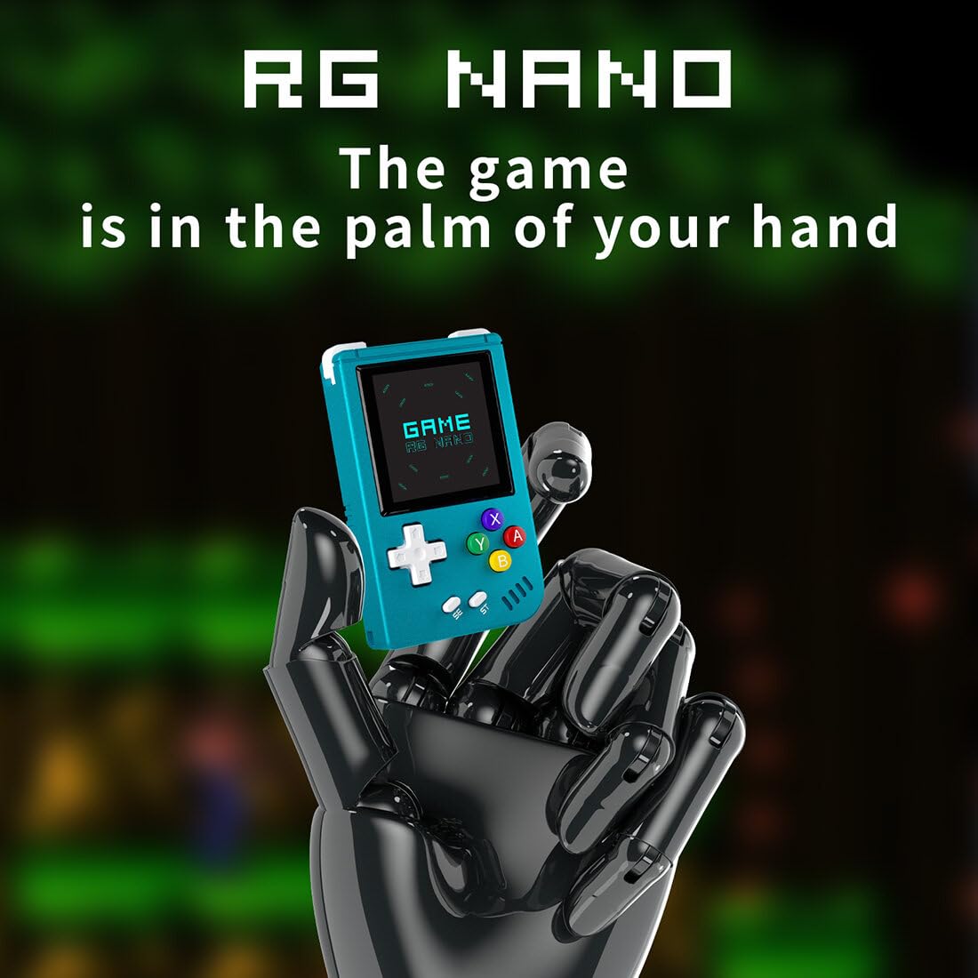 KANBUN RG Nano mini przenośna konsola do gier z 5000 grami, przenośna konsola do gier 64 GB z brelokiem, 1,5" IPS Full Fit Screen ręczna maszyna do gier MP3 w stylu retro do wielu emulatorów