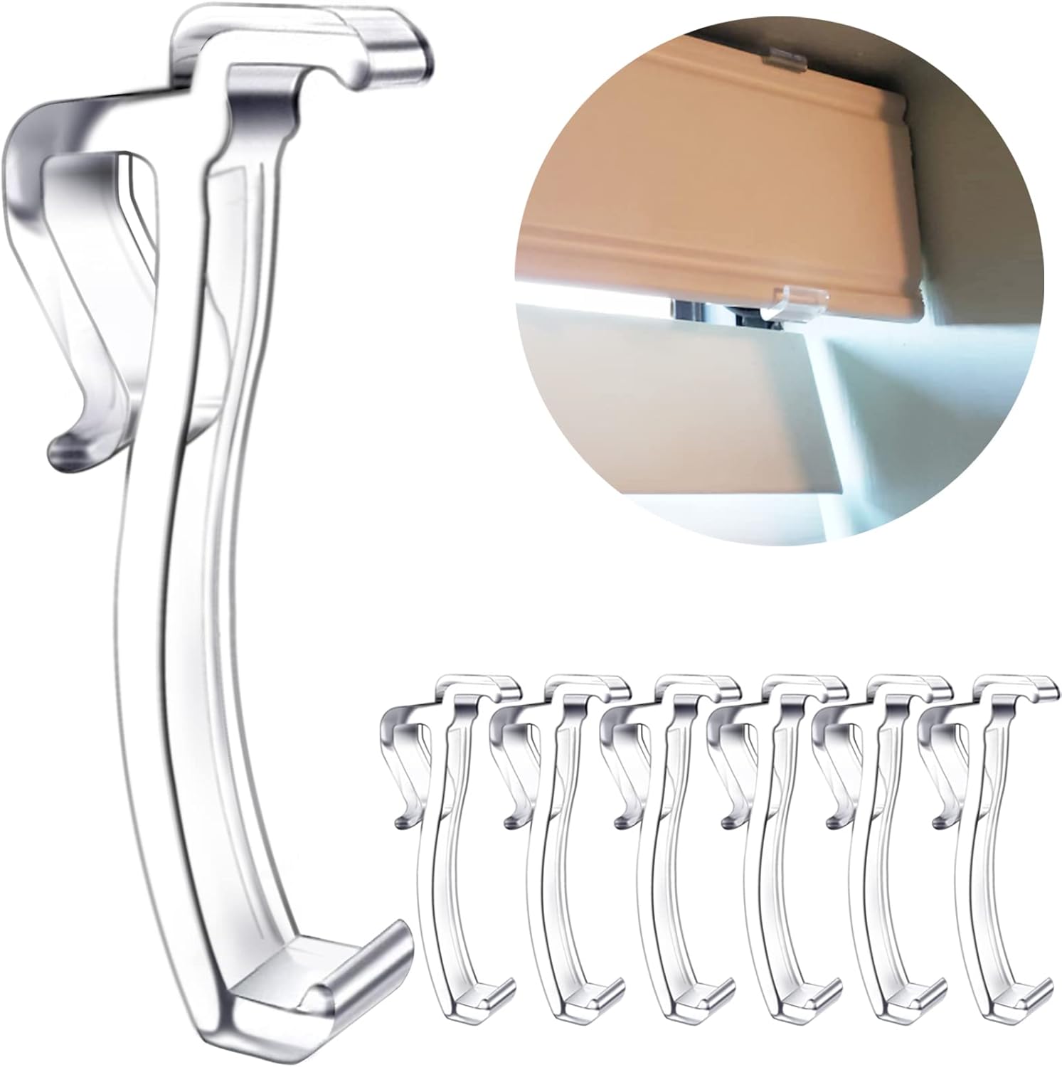 Valance Clips for Blinds, 2.5 Inch Valance Clips, Clear Plastic Valance Clips