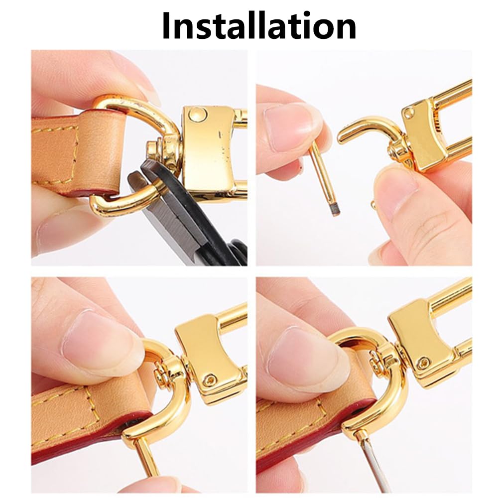 Artibetter D-ringen Schroef in Beugel Hoefijzer U Vorm D Ring DIY Lederen Craft Purse Sleutelhanger Accessoires voor Strap 4 stks