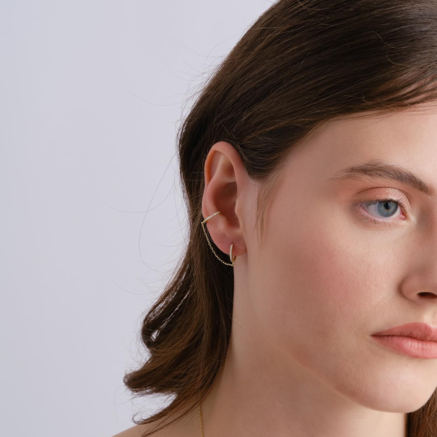 14K Yellow Gold Vermeil Earrings for Women, Hypoallergenic 925 Sterling Silver Minimalist Dainty Jewelry, CZ Accent Stud Hoop & Dangle Earrings, Gifts for Women