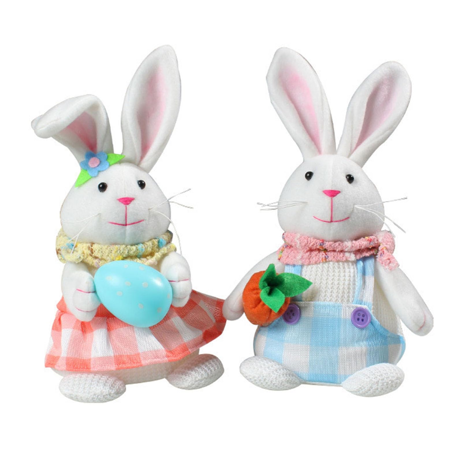 Hsioluted Decorations Glowing with LED Light Ornament Doll Display for Garden Spring Decorations Lighted Easter