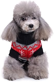 ペットクリスマスセーター犬のセーター丨冬のセータークリスマス服寒い日クラシックギャランテワームコートサンタのサトウキビプリント