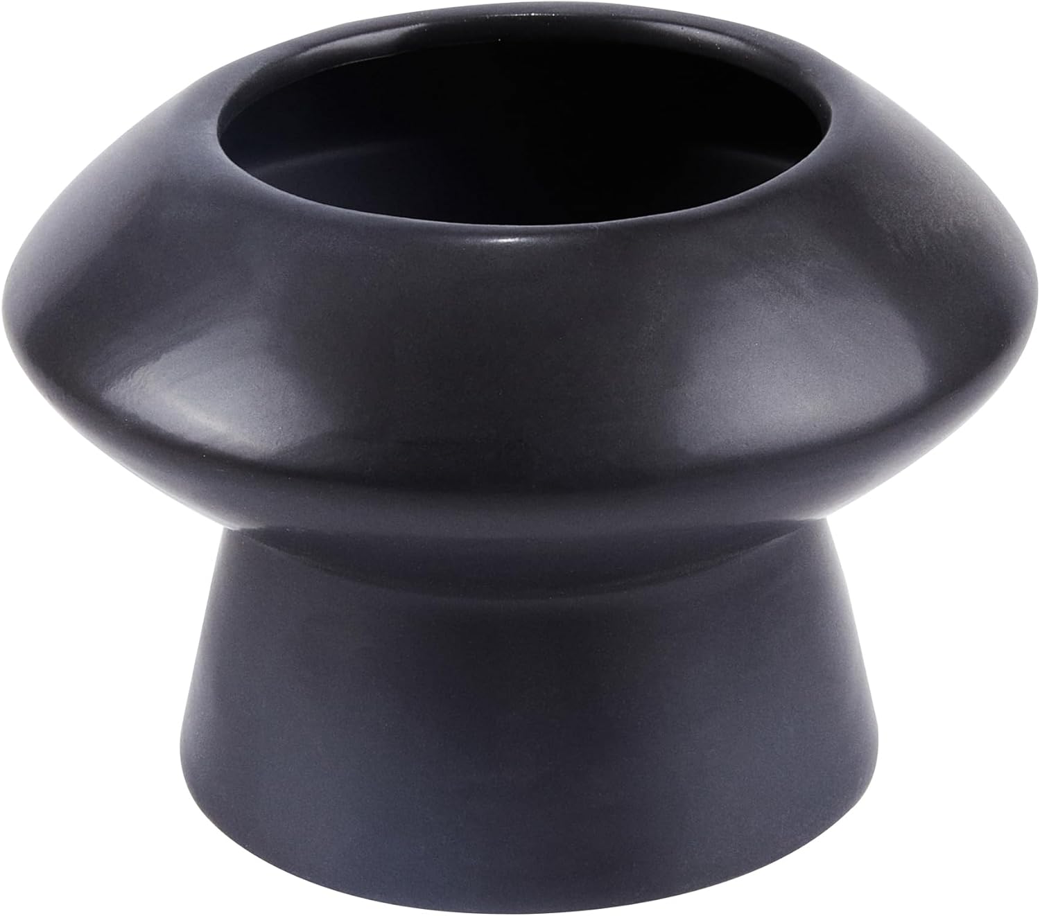 Restaurantware-Table Art Flower Vase, 1 Mushroom Decorative Vase - Minimalist, Modern, Black Ceramic Piece, Use Fresh Or Artificial Flowers, for Kitchen, Home, Living Room, Office, and More