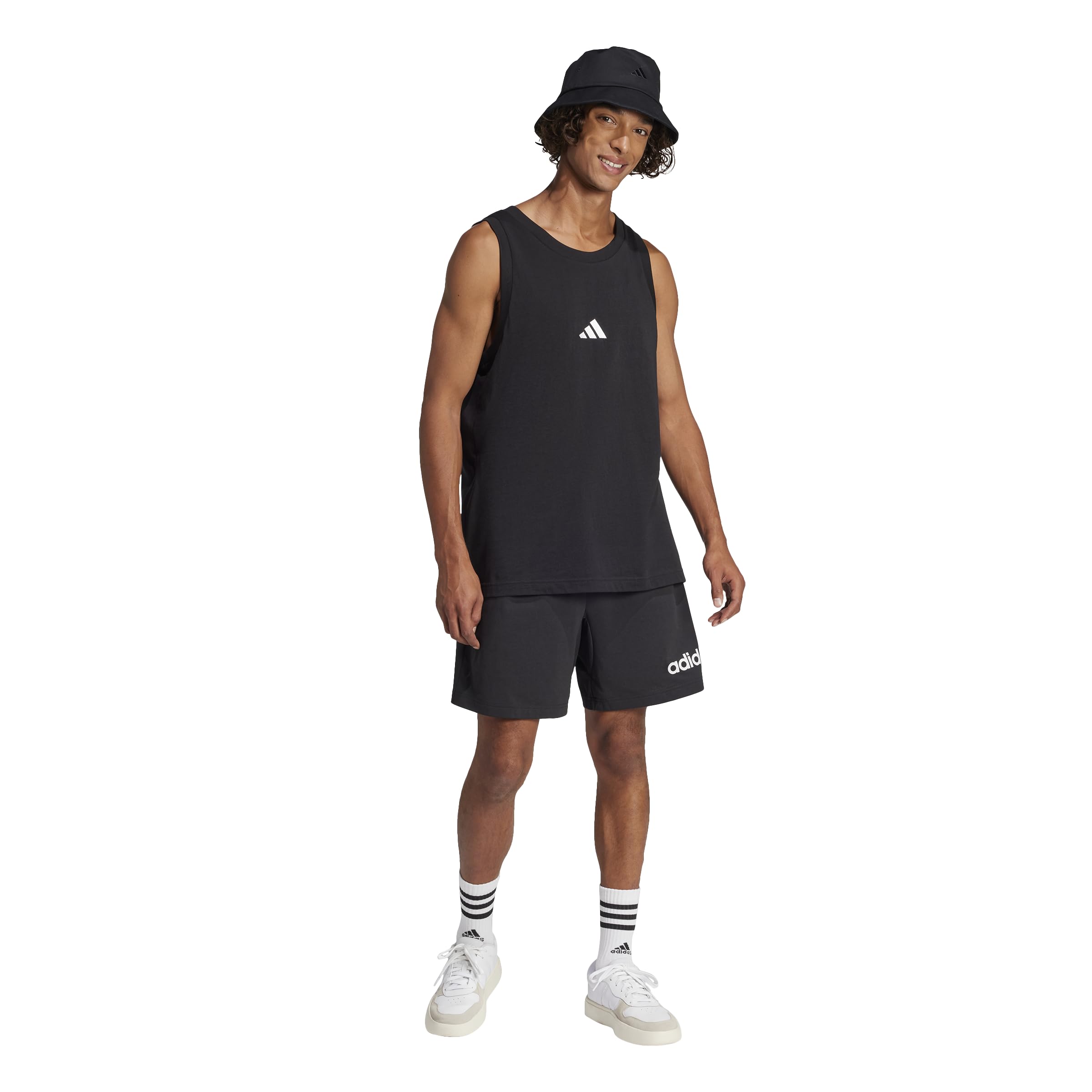 adidas Essentials - Camiseta sin mangas con logotipo pequeño para hombre