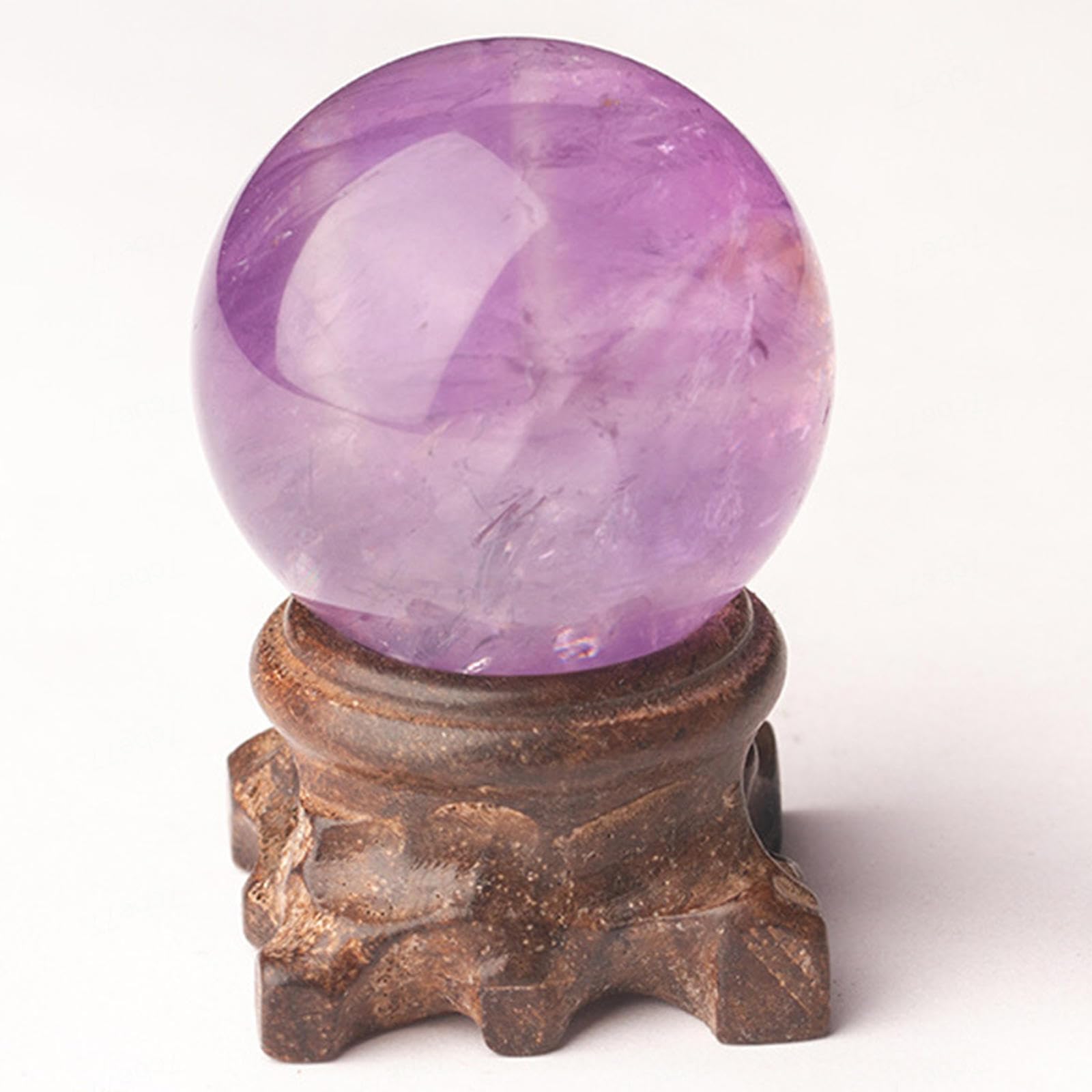 AARTERZZA Amethyst Crystal Ball with Stand Sphere Balls for Witchcraft and Decorative,35~40mm