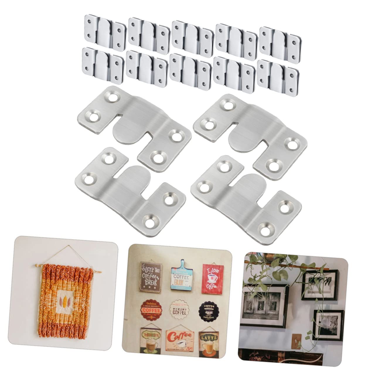 Paia Ganci Appendi Quadri per Sospendere Specchi Set 16 in Acciaio Inossidabile Argento , Resistente e Facile da Installare Design Semplice e Classico