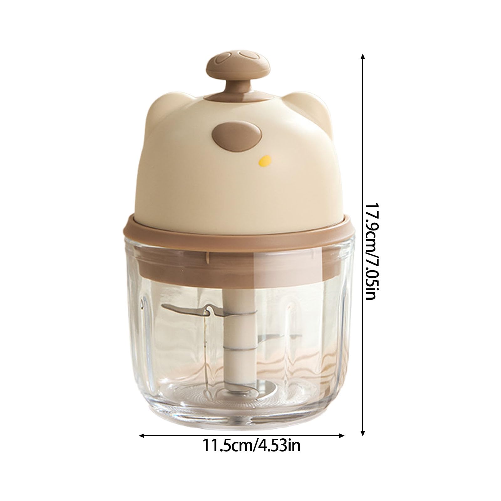 Procesador de alimentos portátil de 350 ml, 3 recipientes de vidrio inoxidables recargables para condimentos de ajo, molino eléctrico de plantas