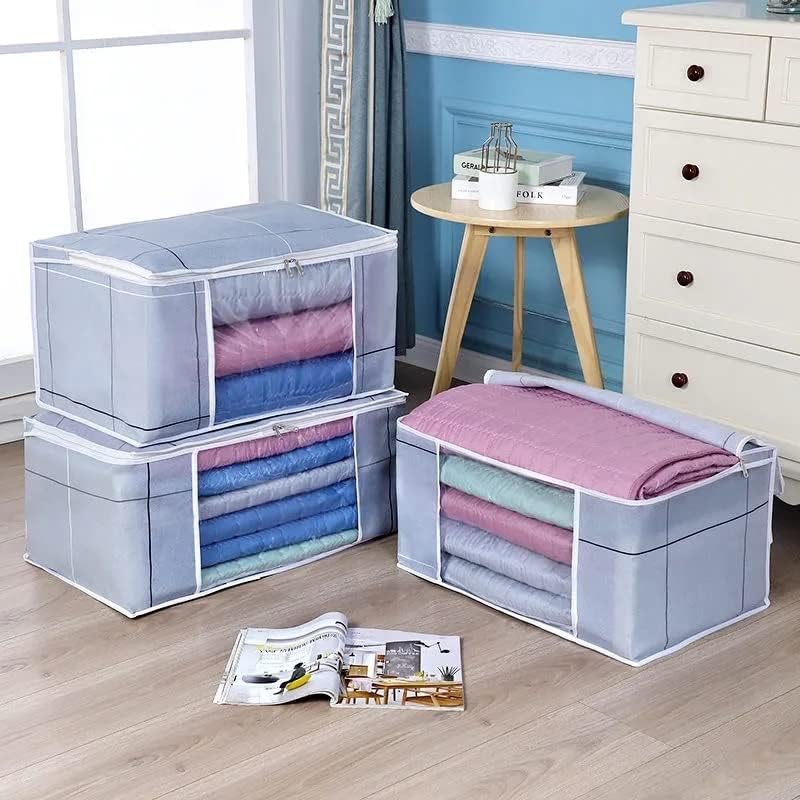 Capacity Travel Luggage Organizer Bag Dustproof Home Clothes Quilt Storage Box Foldable image 5