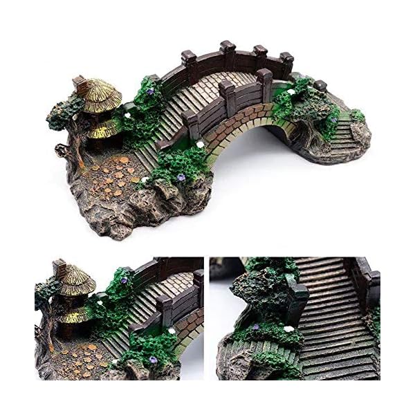YANCONGLIDEYAN Aquarium Ornament Resin Arch Bridge Tree Pavilion Artificial Bridge Model for Garden Decor Fish Tank Landscape Accessories - Image 4