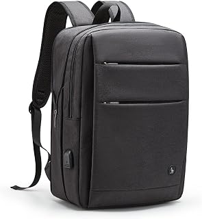 Travel Laptop Backpack for Men, 24L Expandable Business Backpack with USB Charging Port, Water Resistant Backpacks Computer Bag Fit 15.6 Inch Laptop Notebook