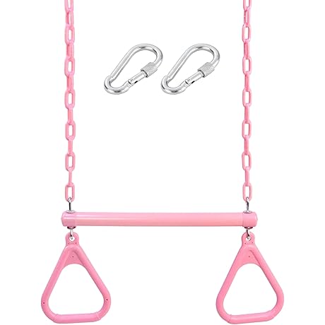18" Pink Trapeze Swing - Durable Playground Fun
