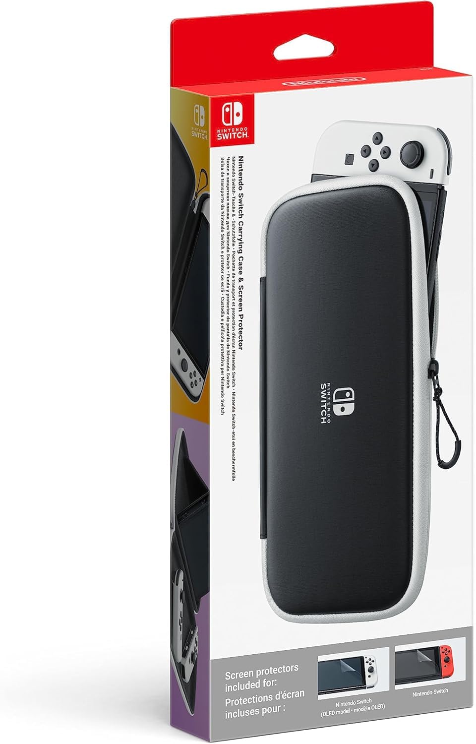 Nintendo Konsola Switch, Wielokolorowy, OLED & Futerał i ochraniacz ekranu do konsoli Nintendo Switch