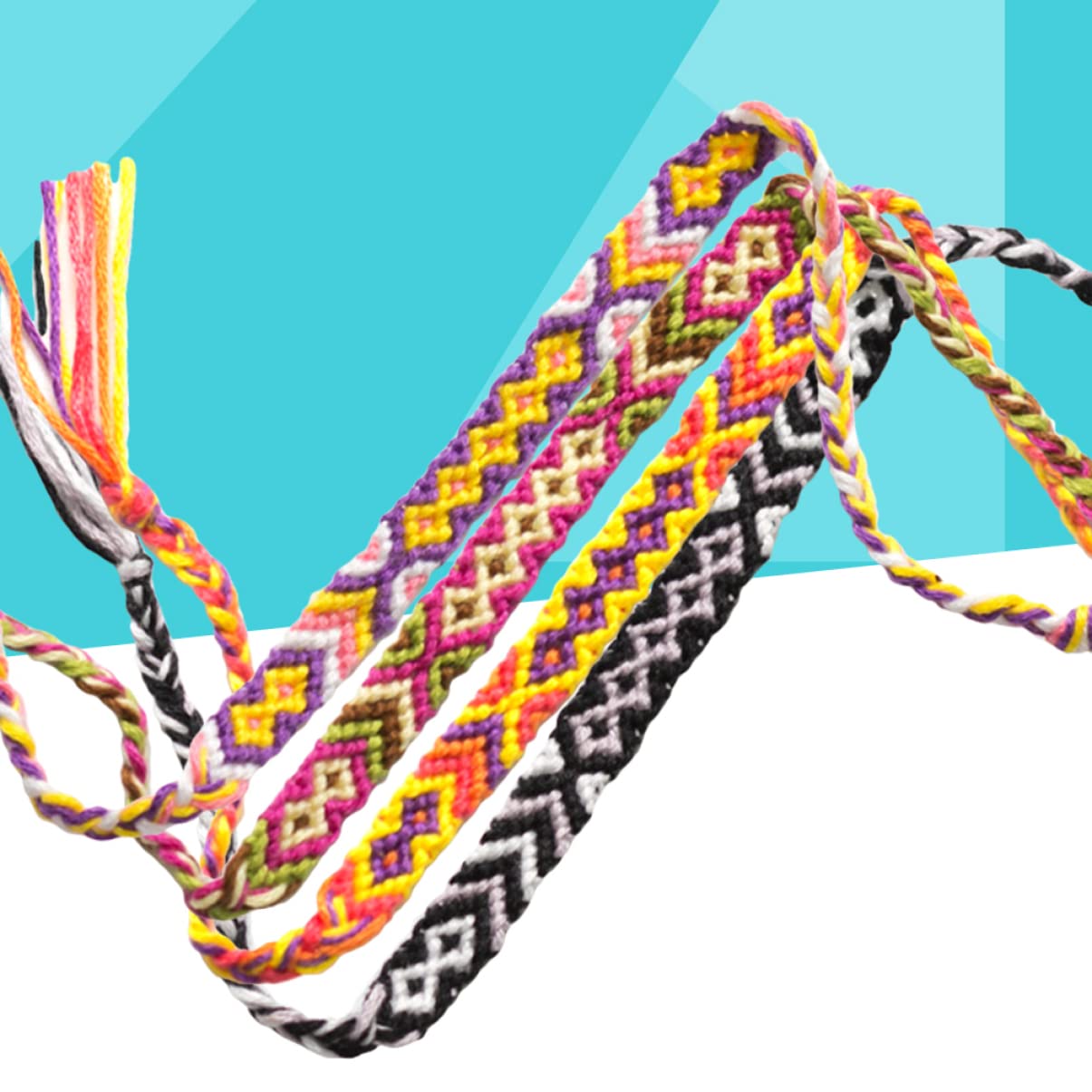 TOYANDONA 16 Uds. Tobillo de Mujer para Muñeca de Hilo Hecho a Mano Pulseras Tejidas Azar para Niña Color Trenzado