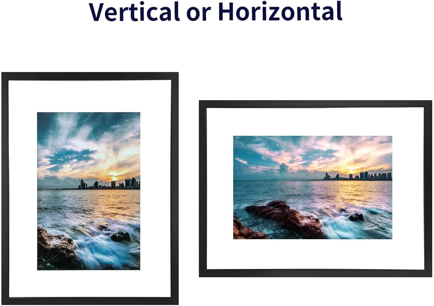 ONE WALL 18x24 Inch Floating Frame, Black Wood Double Glass Float Picture Frame Display 11x14/11x17/12x18/13x19/16x20 Photos Plant or Petal Specimens for Wall Hanging - Mounting Kit Included