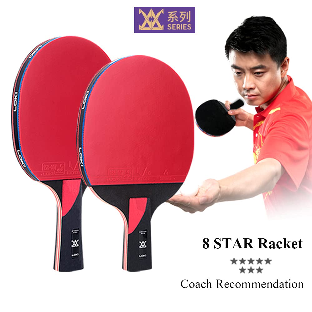 Racchetta Da Ping Pong ANSNOW 8 Stelle | Loop Attack 7 | Lama Legno 7 Strati | Gomma ITTF | Peso 190 G