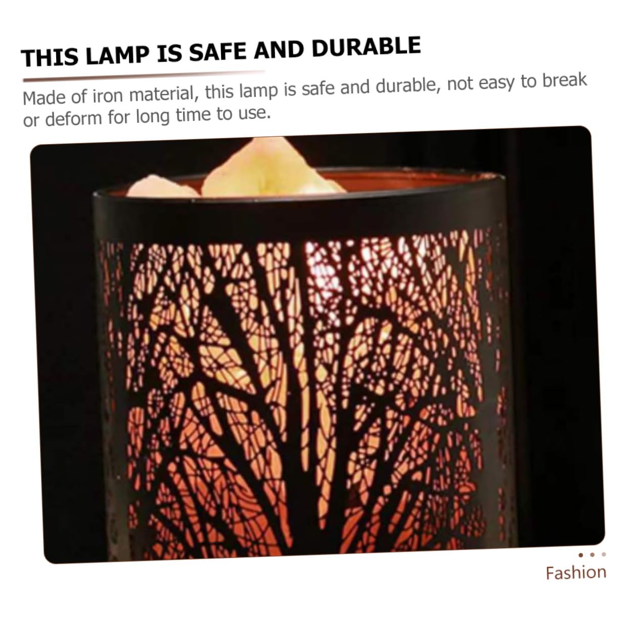 Lampe à Sel Décorative Élégante en Fer, Cylindre Noir, avec Ampoules