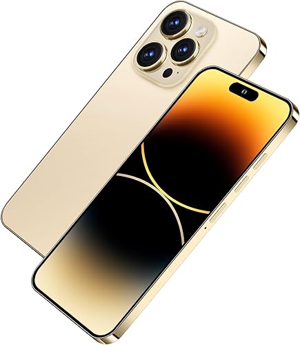 Miniatura 4 de Dexline Teléfonos celulares desbloqueados 2024 Android 13 Smartphone con Dynamic Island 50MP+13MP Cámara 5000 mAh Batería larga (dorado)