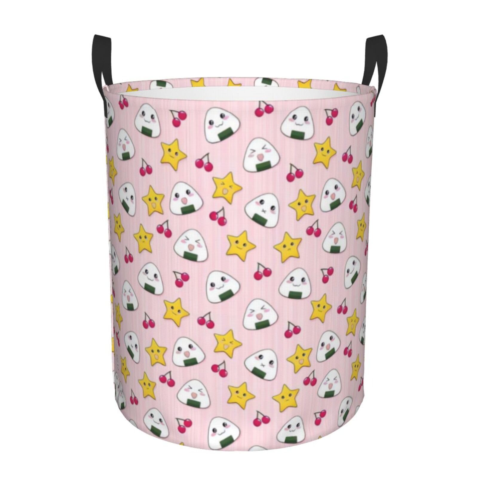 M Circular Hamper Lovely Rice Ball Print for Dirty Clothes