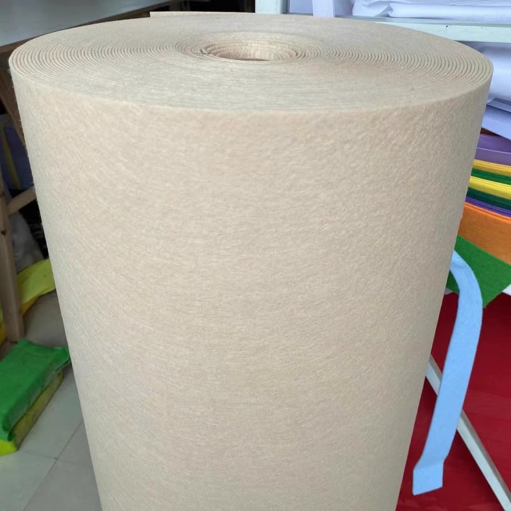 JINDAOSH 43 Colors 2mm Thick Felt Fabric By The Metre For Craft Projects DIY Handicraft Sewing Patchwork Christmas Decorations 100 Cm Wide Sold By The Meter 1 * 1m(Color:light beige)