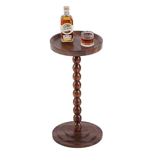 Small Drink Table, Round Drink Side Tables for Small Spaces,