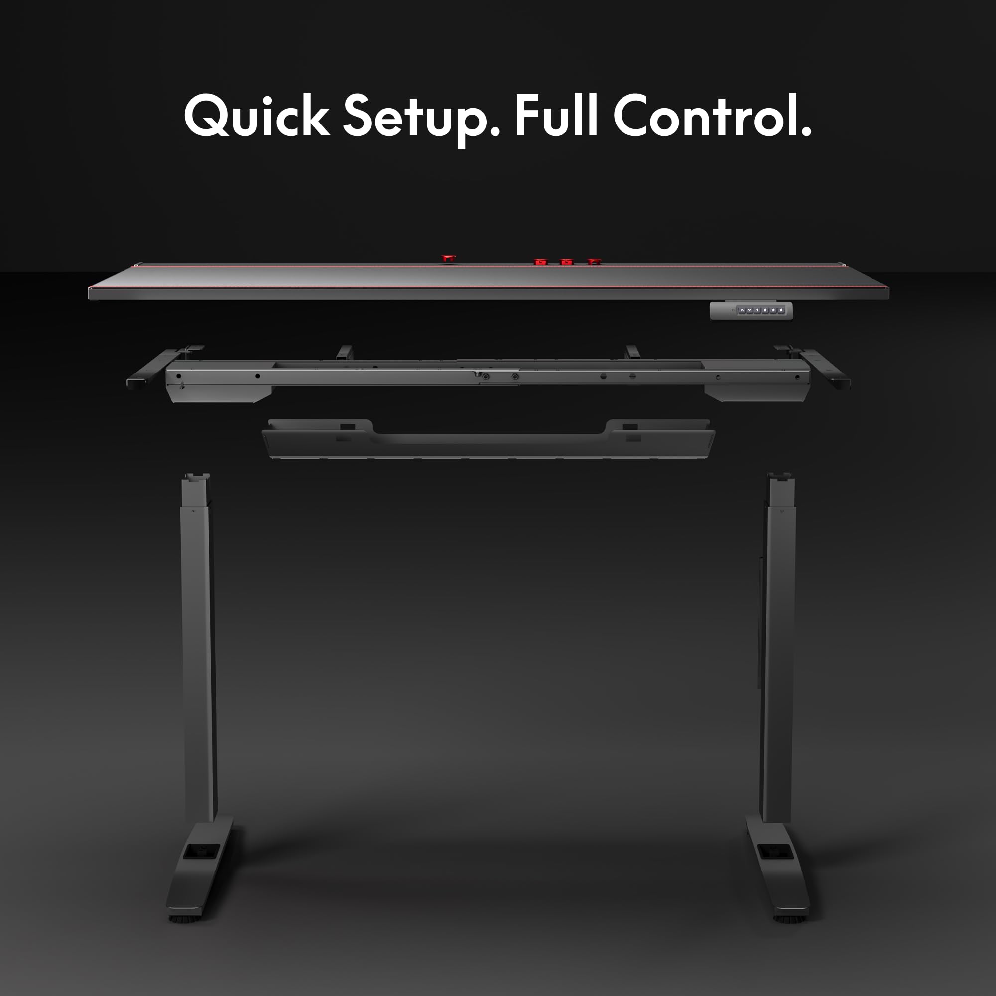 FLEXISPOT Electric RGB Gaming Standing Desk 55 Dual Motor Height Adjustable Desk with Integrated Cable Management Ergonomic Sit-Stand — view 7