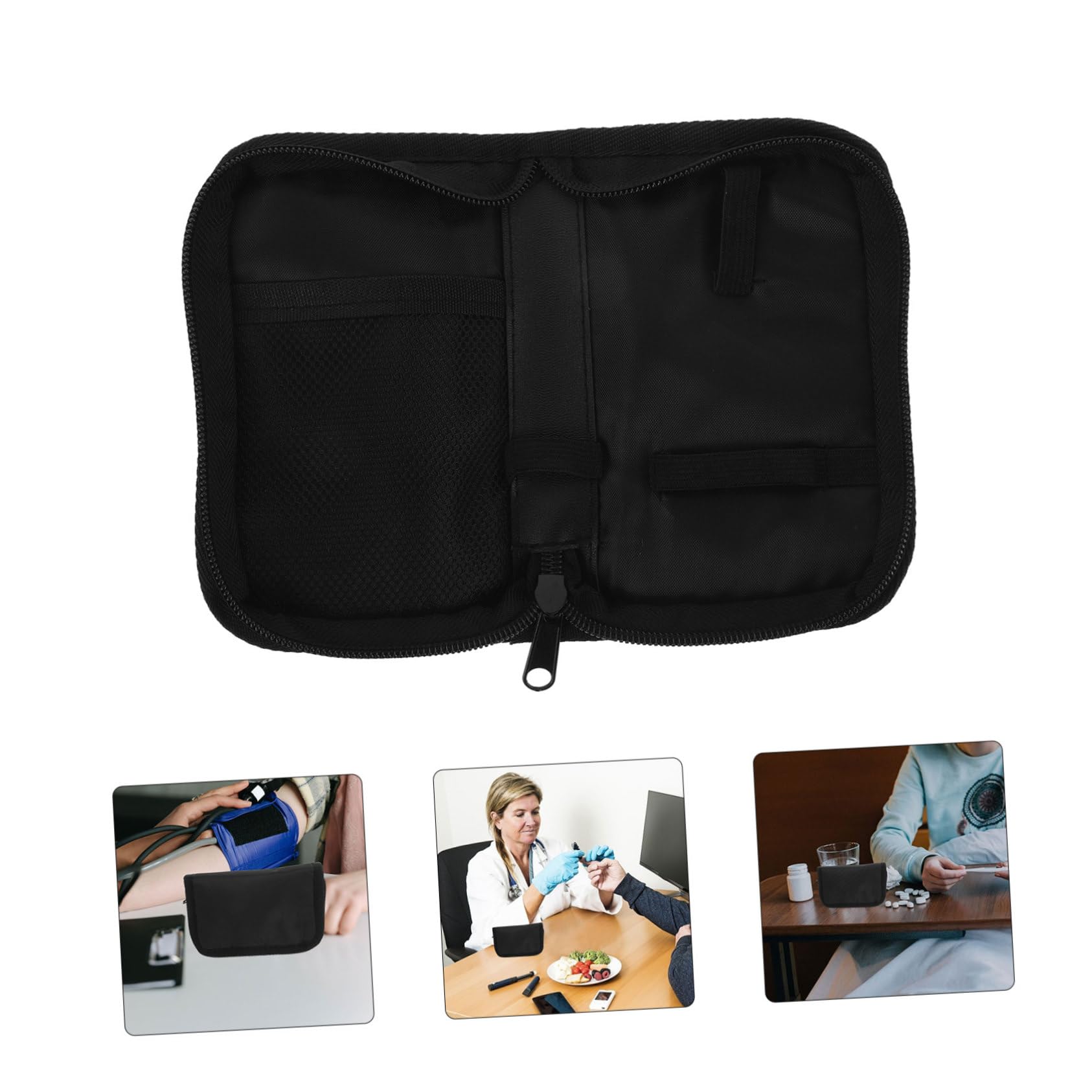 Healvian 15piezas Organizador De Almacenamiento Para Glucómetros Estuche Aislante Portátil Para Diabéticos Bolsa De Transporte Práctica y Para Casa y