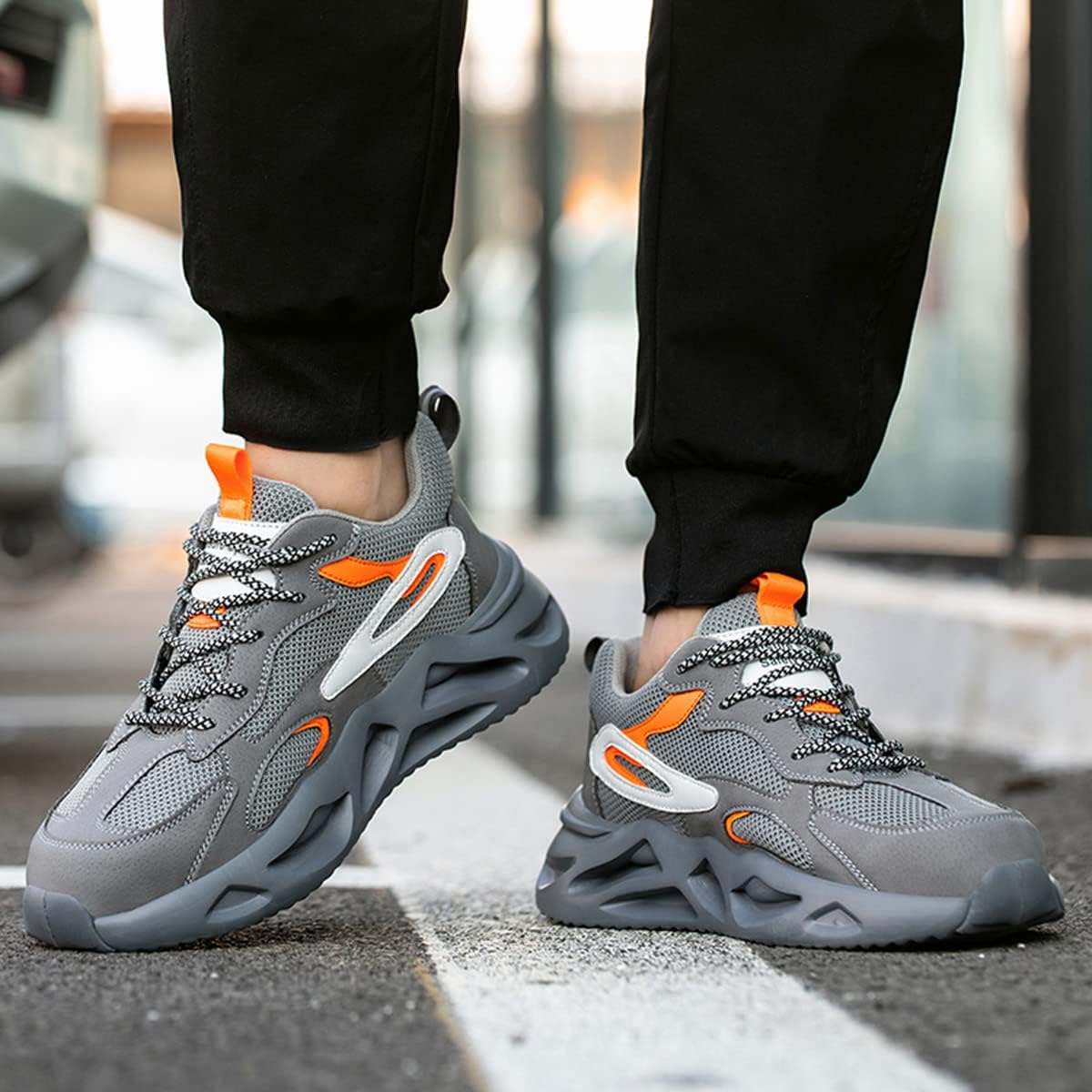 WaKsazlz Chaussures De Sécurité Hommes Et Femmes Légères Respirantes Avec Embout Acier Antidérapantes Confortables
